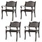 Costway 2/4 PCS Cast Aluminum Patio Chairs Set of 2 All Weather Outdoor Dining Chairs with Armrests Bronze